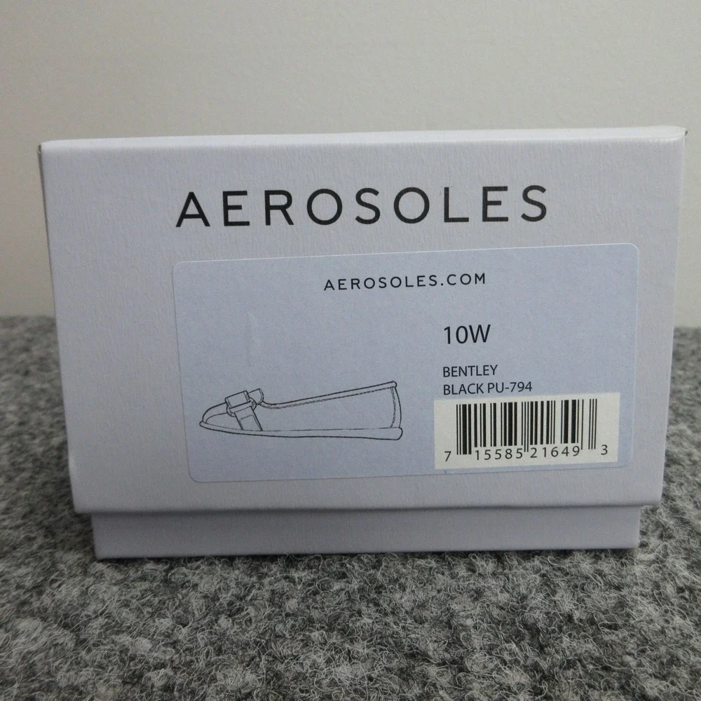 Aerosoles Shoes Womens 10W Black PU Bentley Loafer Flats Buckle Slip On